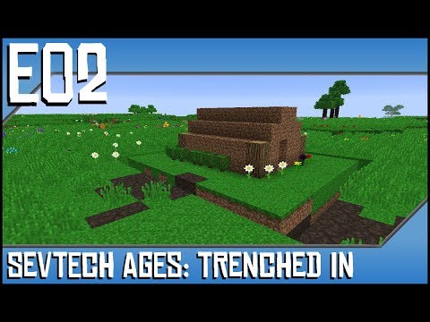 Sevtech Ages-Trenched In-Ep2-Modded Minecraft-Fire Pit, Flint Pickaxe, and Spear Fishing