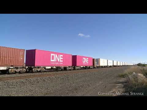 7902V Mildura Container Train With G540 BL26 G520 At Gheringhap (26/7/2024) - PoathTV Railways