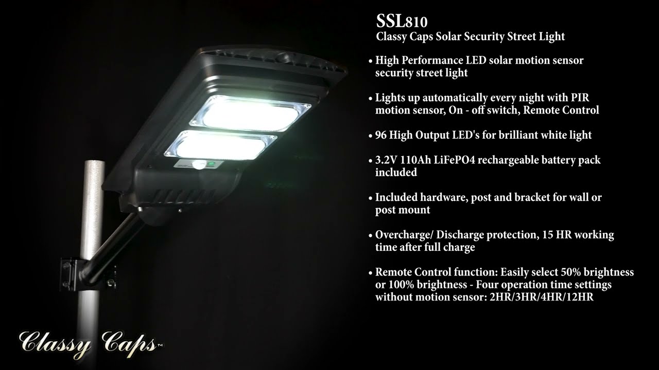 Video 1 Watch A Video About the Lanz Black Motion Sensor Solar Powered LED Street Light