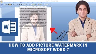 How to add picture watermark in Microsoft word ?