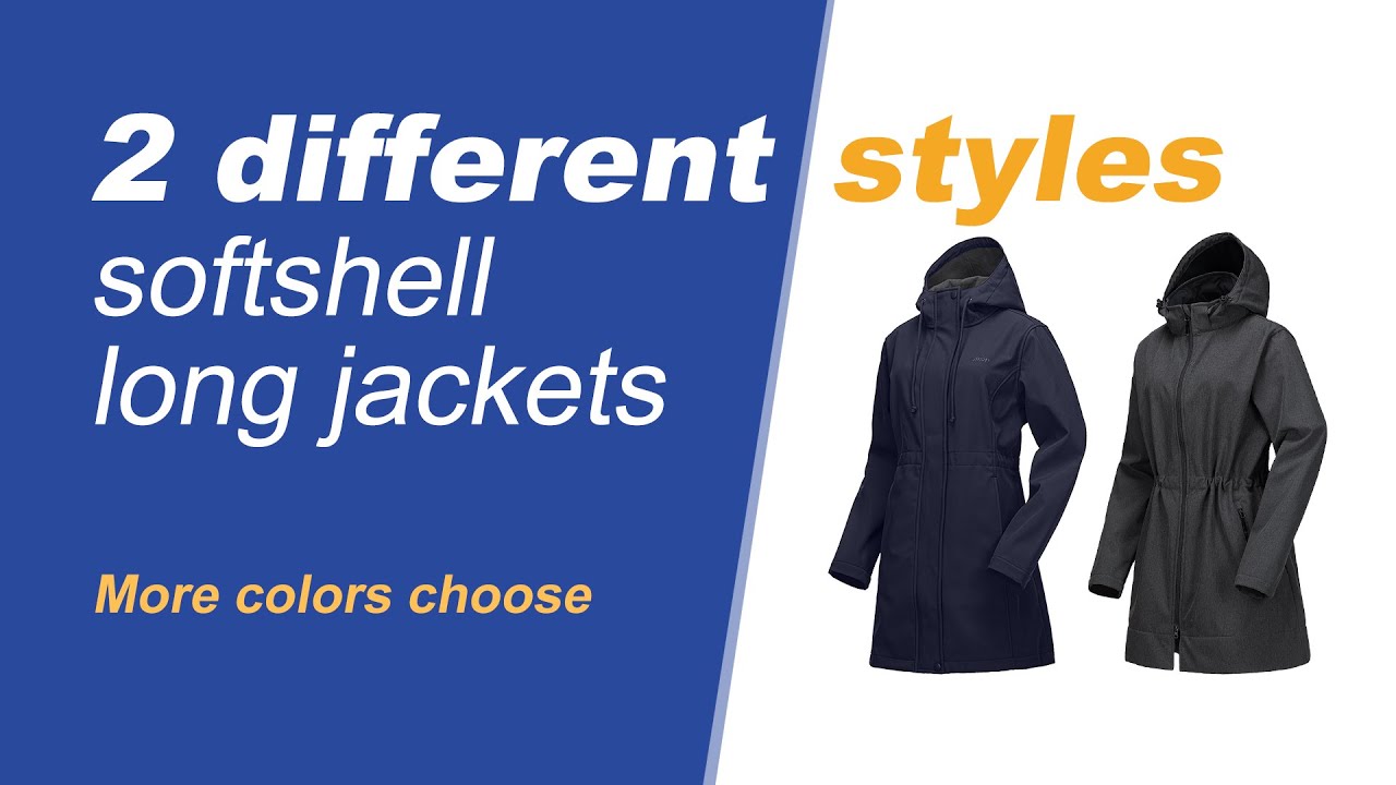 Watch video Women's Softshell Long Jacket with Hood Fleece Lined Windproof Warm up Waterproof Windbreaker Now Women's Softshell Long Jacket with Hood Fleece Lined Windproof Warm up Waterproof Windbreaker