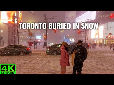 【4K】Toronto Historic Winter Storm Walk ❄️ | Downtown Toronto Buried Under Snow (January 2026)