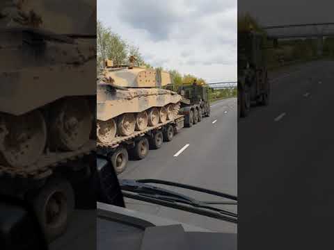 British Army heavy load convoy, M4 to Newbury
