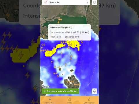 Aviso de Tormenta en San Francisco y lluvia en Santa Fe fecha 26 de Febrero