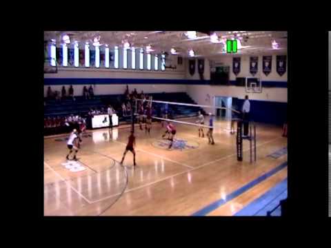 Cyera Dixon (setter #15; red jersey) Bishop Ready game 1