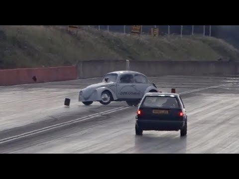 Geko Tuning VW Beetle 100mph Spin At Santa Pod Raceway