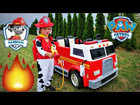 PSI PATROL MARSHALL STRAŻAK RUSZA NA RATUNEK - PAW PATROL - autko na akumulator