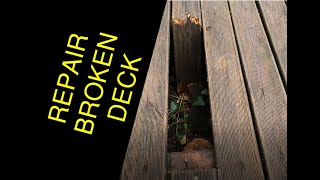 Emergency repair for broken or rotten garden decking boards