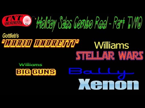 #890 Williams BIG GUNS & STELLAR WARS, Bally XENON & Gottlieb MARIO ANDRETTI -TNT Amusements