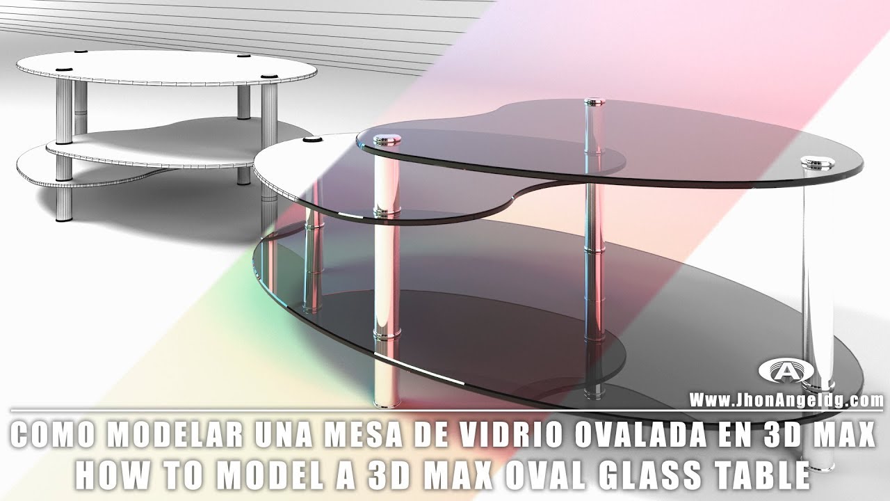 Como modelar una mesa de vidrio ovalada en 3D Max // How to model an oval glass table in 3D Max