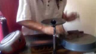 Little washboard solo with pots and pans