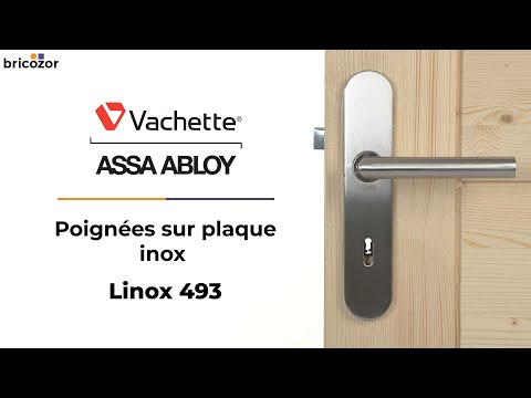 Poignées droites de porte sur plaques - Linox 493 VACHETTE