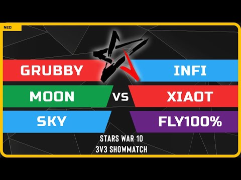 WC3 - 3v3 Showmatch - Grubby, Moon & Sky vs Infi, xiaOt & Fly100% - Stars War 10