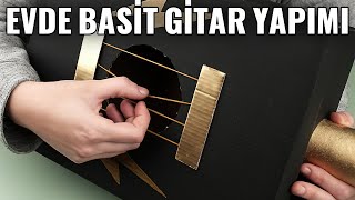 Evde Kolay Gitar Nasıl Yapılır Ayakkabı Kutusu Lastik ile Oyuncak Gitar Yapımı