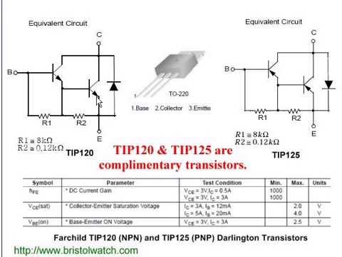 Verwendung der Darlington-Transistoren TIP120 und TIP125 mit Arduino