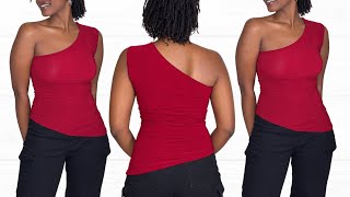 DIY ONE SHOULDER TOP | How to Sew an Asymmetrical Top from Scratch
