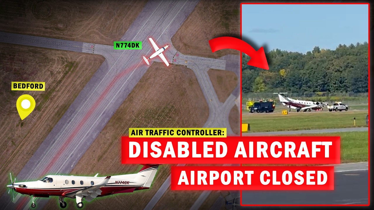 Pilatus PC-12 Gear COLLAPSED on Landing | Bedford Airport CLOSED!
