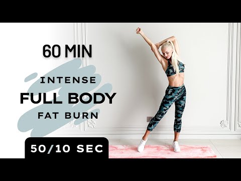60 Min Intense Full Body Fat Burn Workout - No Equipment, No Repeat