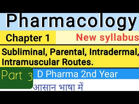 Pharmacology Chap.1 part.3 || Sublingual Route || Parental Route | Intradermal | Intramuscular Route