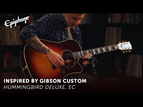 Epiphone "Inspired by Gibson Custom" Hummingbird Deluxe EC Autumn Burst image 22