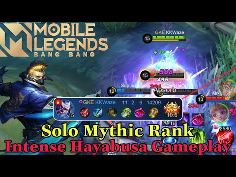 Mobile Legends: Bang Bang | KKWaze | Intense Hayabusa Solo Mythic Rank Gameplay