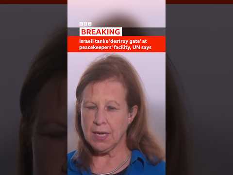 Video | Israeli tanks 'destroy gate' at peacekeepers' facility, UN says. #Israel #UN #BBCNews