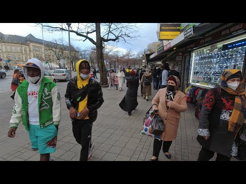 Relaxing Walking tour with city noises and ambience in Hamburg St. Georg, Steindamm (Germany) - [4K]