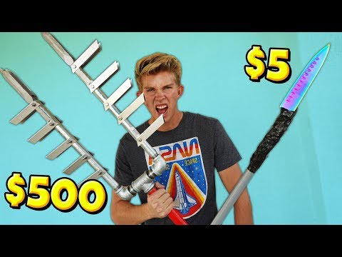 We built $5 vs $500 Apocalypse Survival Weapons! *WEAPON BATTLE*