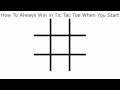 How To Never Lose in Tic Tac Toe When You Start ...