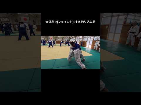 大外刈りフェイント→支え釣り込み足 #柔道 #judo #ヒキテシボリ #フェイント #ペテン師 #罠 #エクスタシー