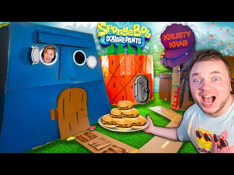 50 Hours In BOX FORT Bikini BOTTOM! (SpongeBob Mini Movie!)