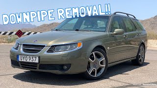 Saab 9-5 Downpipe Removal and Replacement!