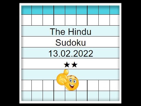 🔊How to Solve The Hindu Newspaper Sudoku 2 Star | Step by Step Solution | 13.02.2022|  Level⭐⭐