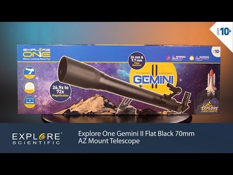 Explore Scientific ExploreOne Gemini II Flat Black 70mm AZ Mount Telescope