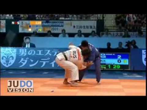 JUDO 2009 World Championships: Mansur Isaev (Мансу́р Иса́ев) (RUS) - Ki-Chun Wang 왕기춘 (KOR)