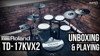 Video thumbnail for Roland TD-17 KVX2 electronic drums unboxing & playing by drum-tec by drumtecTV