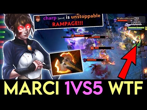 CALL AN AMBULANCE! But Not FOR MARCI !! - Marci 1 vs 5 BROKEN Rampage WTF Dota 2