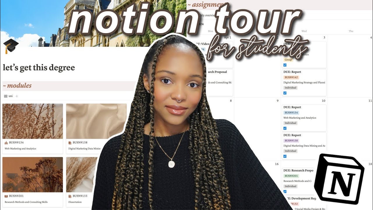 HOW I ORGANIZE UNIVERSITY/SCHOOL WITH NOTION | Aesthetic Notion Tour for Students + *FREE* Template