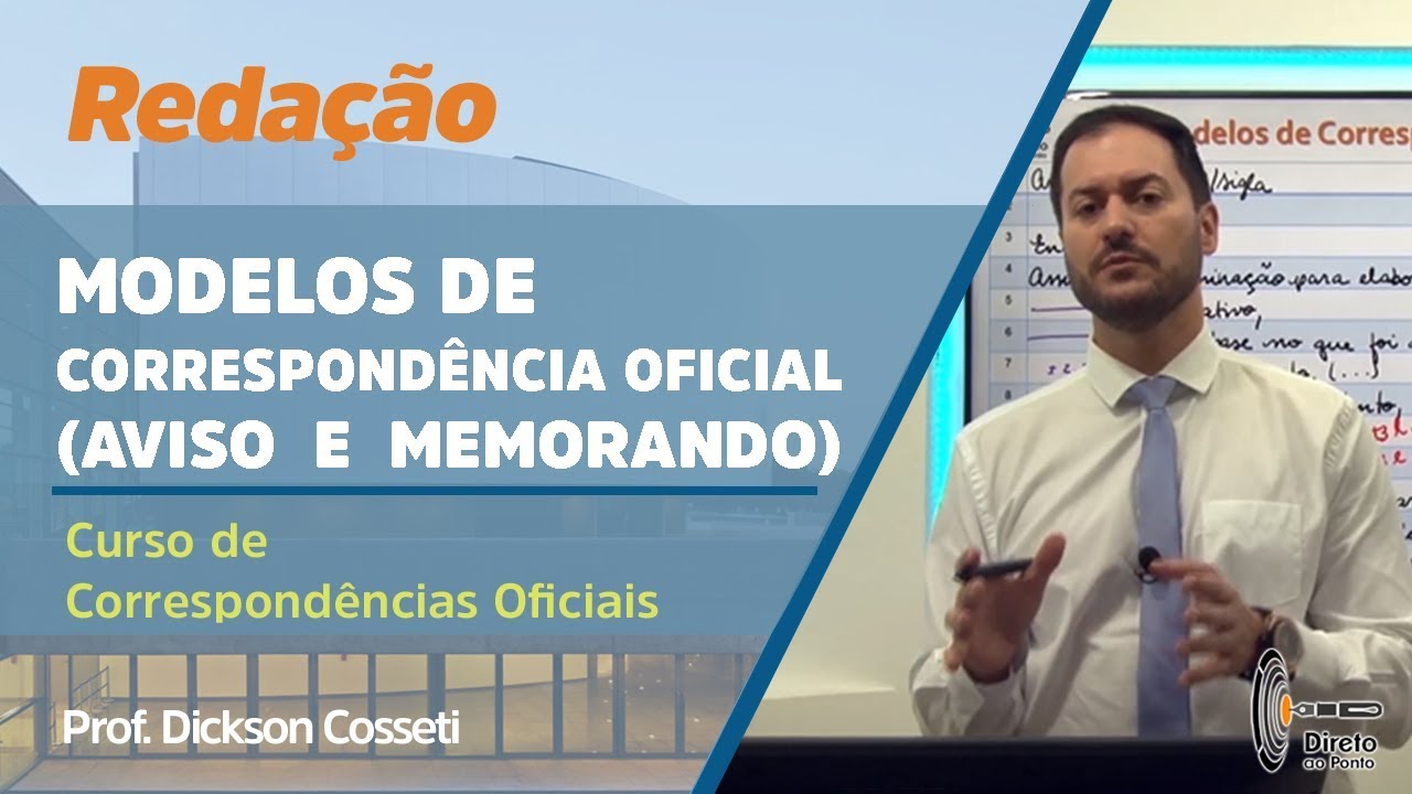 REDAÇÃO - Modelos de correspondência oficial - aviso e memorando(curso de correspondências oficiais)
