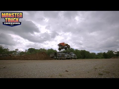 Monster Truck Throwdown - Dirt Crew the flying dump truck!