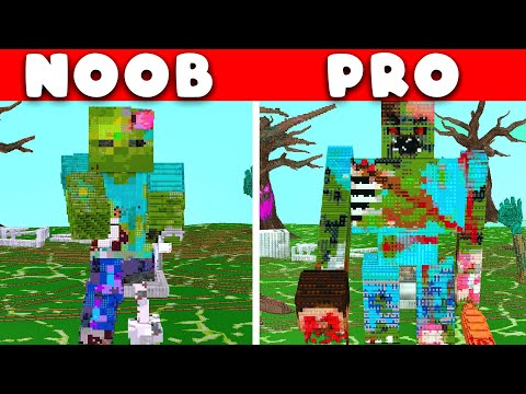 Minecraft REAL LIFE ZOMBIE HOUSE BUILD CHALLENGE - NOOB vs PRO / Animation