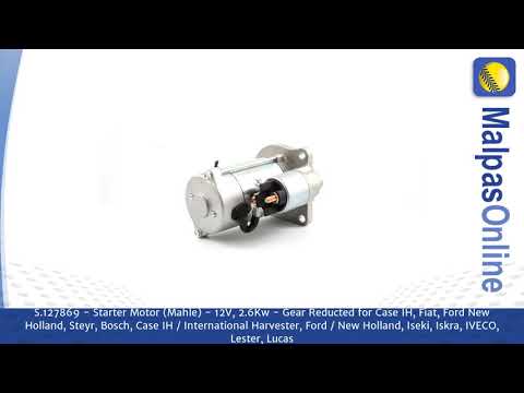 S.127869 - Starter Motor (Mahle) - 12V, 2.6Kw - Gear Reducted  for Case IH, Fiat, Ford ...and more.
