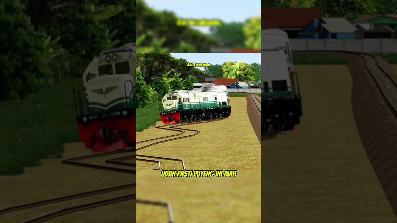 Vintage CC201 train passes over strange tracks and then derails #train #cc201vintage #indonesiant...