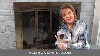 EASY How to Paint Brick and Outdated Brass Insert on your fireplace!
