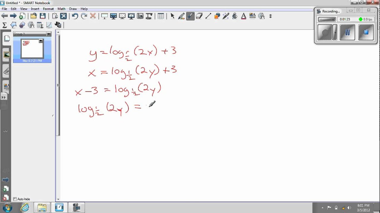 HA2T 7 4 Practice C #15   logarithms and inverse functions