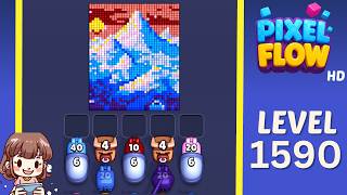 Pixel Flow Level 1590 Solution Walkthrough