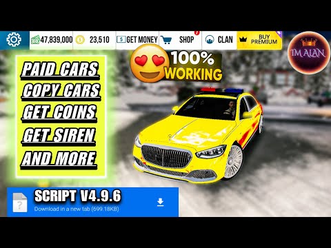 SCRIPT CAR PARKING MULTIPLAYER UPDATE V4.9.6 ALL IN ONE MENU 2025 UNLIMITED (COINS&MONEY) سكربت