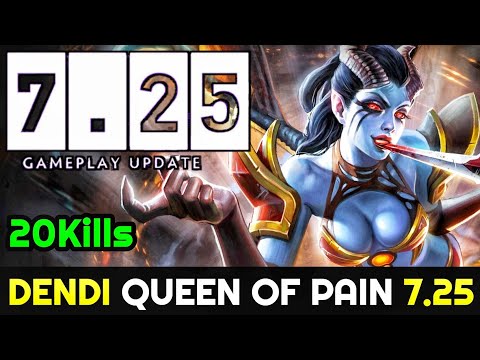 DENDI Queen of Pain 7.25 New Patch - Absolutely Outplays 20 Kills Destroyed Mid 7.25 Dota 2