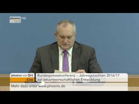 Wirtschaftsweise stellen ihr jährliches Gutachten vor am 02.11.2016