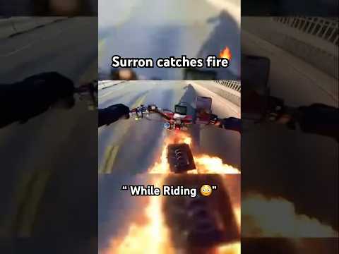 SURRON CATCHES FIRE!! 😳🔥 #surron #fire #electric #fail #lightbee #ebike #emoto #eride